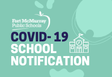 graphic that says "covid-19 school notification"